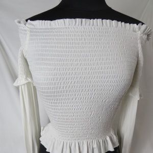 White off-the-shoulder top